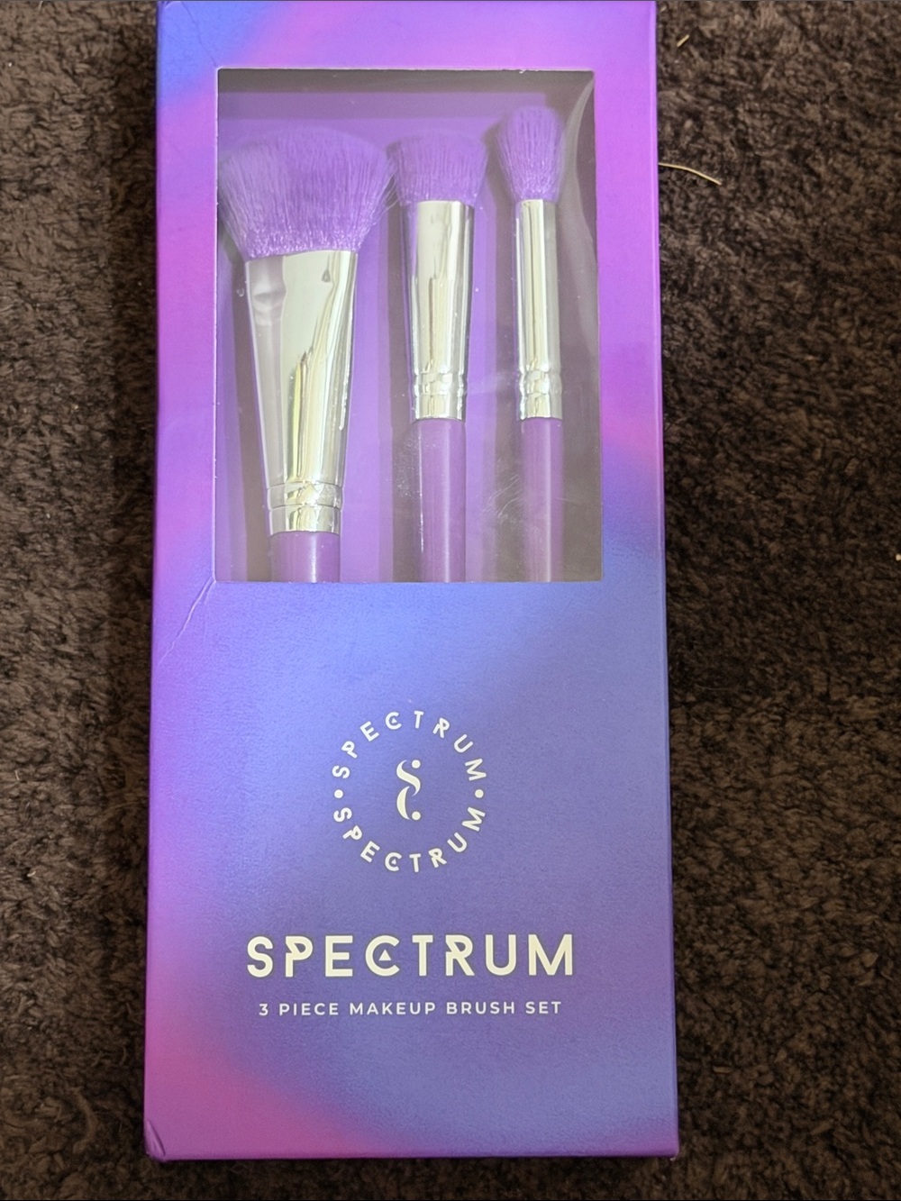 3-Piece Purple Makeup Brush Set